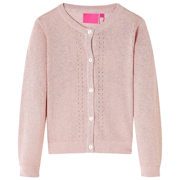 Stickad kofta för barn mjuk rosa 104