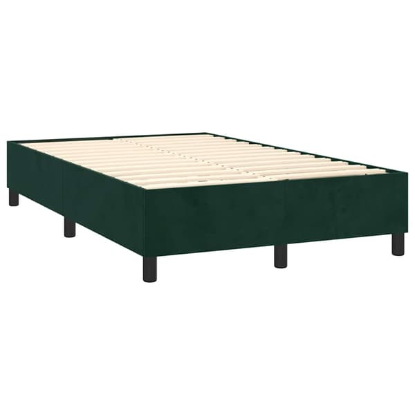Ramsäng med madrass mörkgrön 120x200 cm sammet