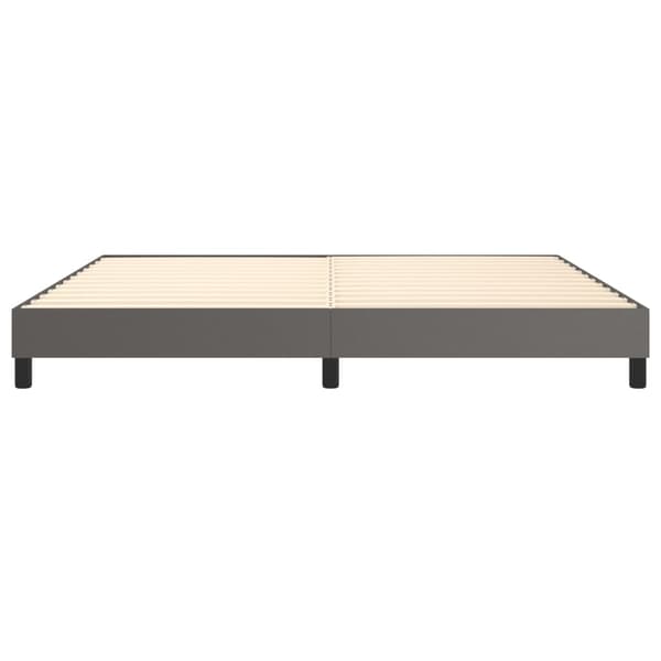 Boxspring-sängram grå 200x200 cm konstläder