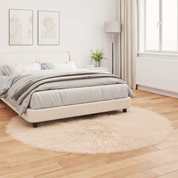 Fuskfäll matta TAFALLA Beige Ø 160 cm Polyester
