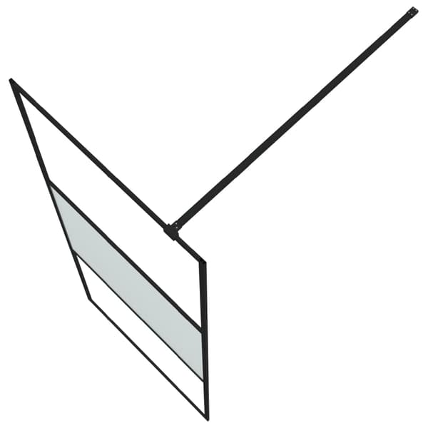 Duschvägg svart 80x195 cm halvfrostat ESG-glas