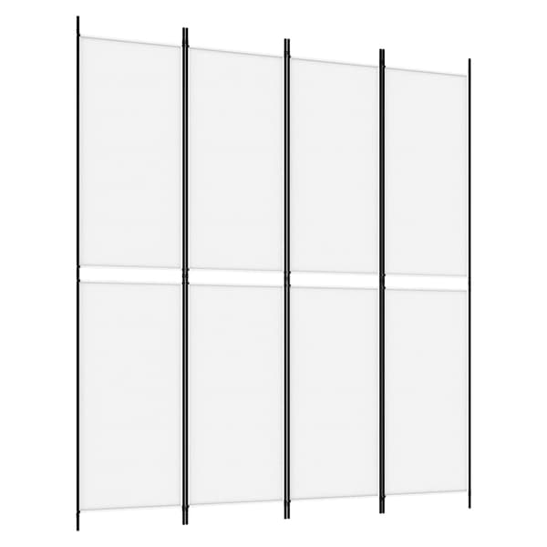 Rumsavdelare 4 paneler vit 200x220 cm tyg