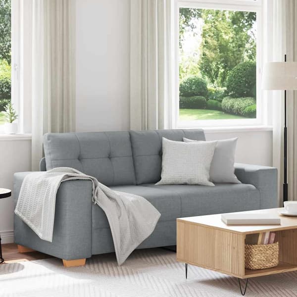 Loveseat soffa ljusgrå 180x77x82 cm tyg