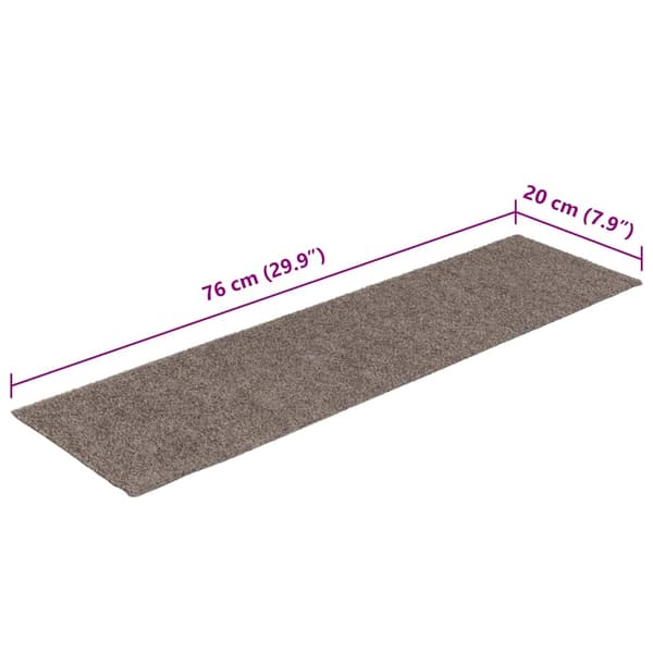 Trappmattor självhäftande 30 st 76x20 cm beige rektangulära