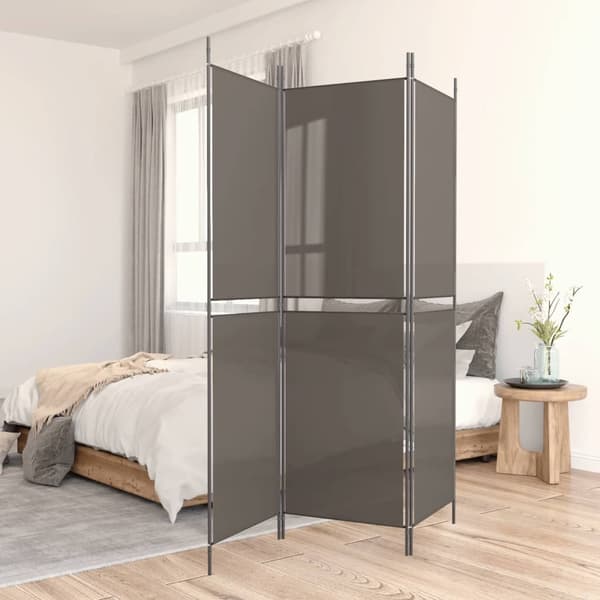 Rumsavdelare 3 paneler antracit 150x220 cm tyg