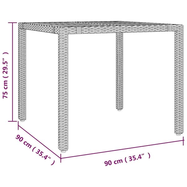 Trädgårdsmöbelset 3 pcs Svart konstrotting