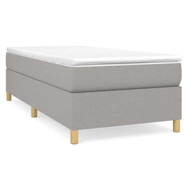 Boxspring-sängram ljusgrå 90x200 cm tyg