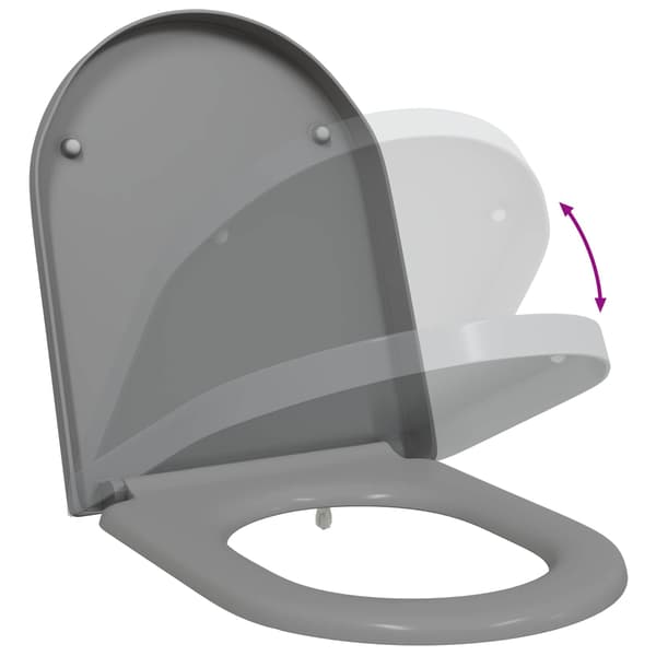 Toalettstol Grå 49 x 36 x 4 cm Duroplast