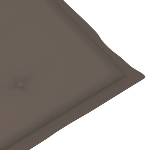Trädgårdsstolar 2 st med taupe dynor massiv teak
