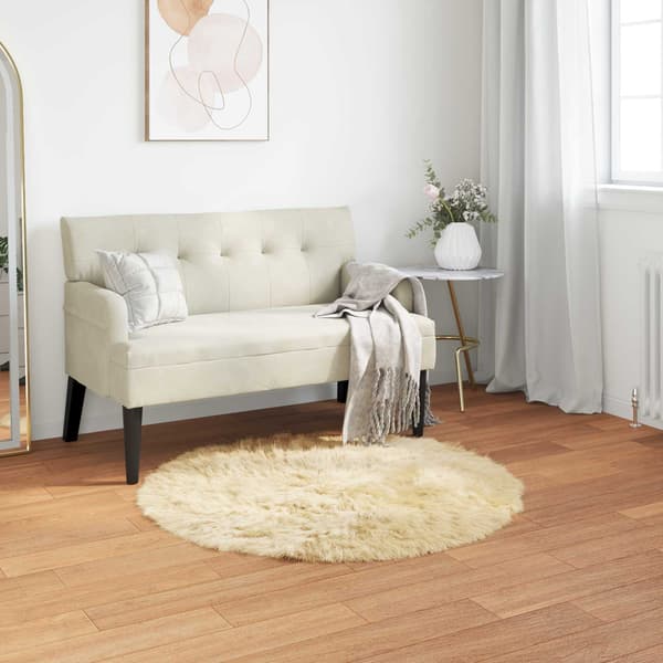 Fuskfäll matta TAFALLA Gräddvit Ø 80 cm Polyester