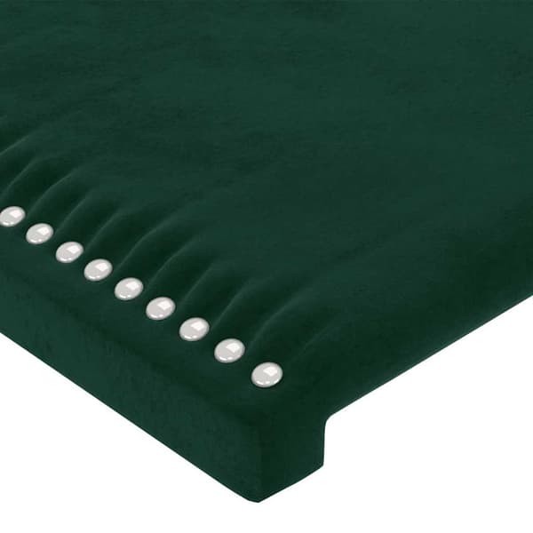Sänggavel mörkgrön 100x5x118/128 cm sammet
