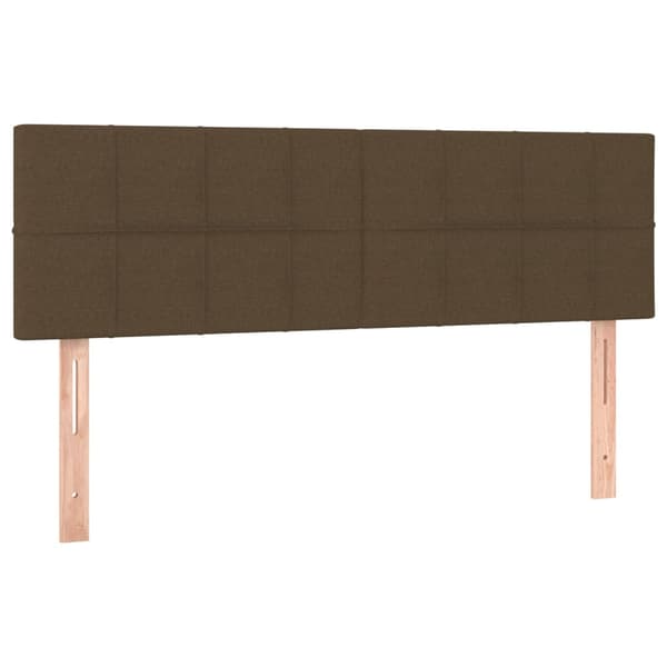 Ramsäng med madrass mörkbrun 140x190 cm tyg