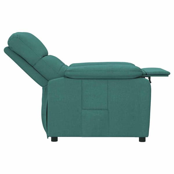 Reclinerfåtölj mörkgrön tyg