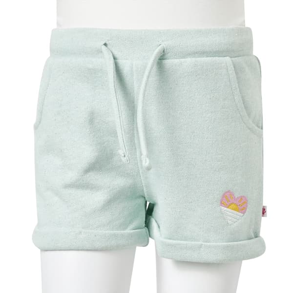 Barnshorts med snöre blandad ljus mintgrön 140