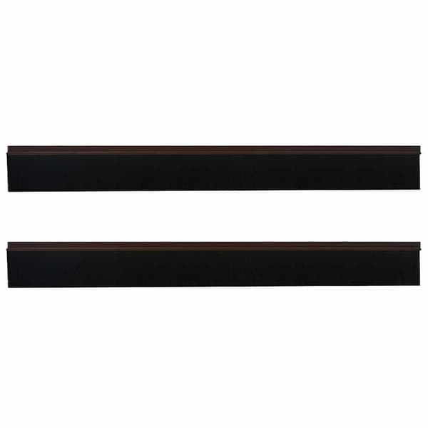 Självhäftande dörrborstlist 2 pcs Brun 100 cm Aluminiumlegering