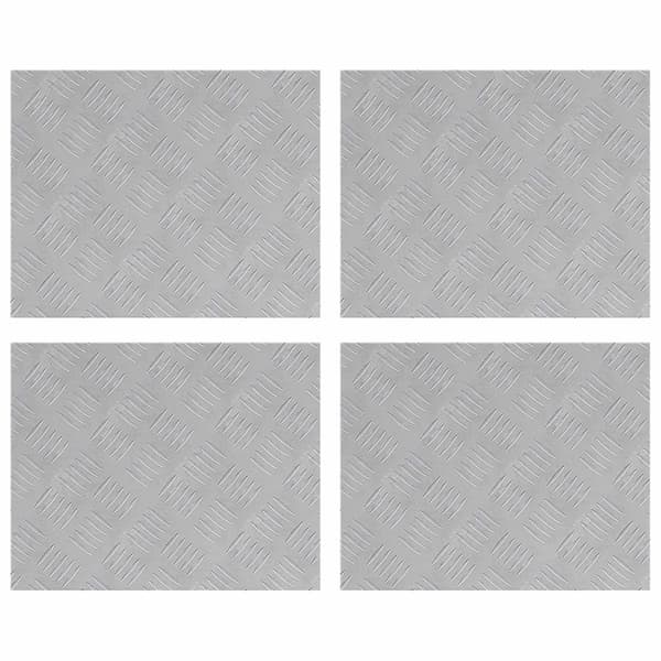 Trappsteg Rektangulär 4 pcs Silver 50 x 40 cm Aluminium