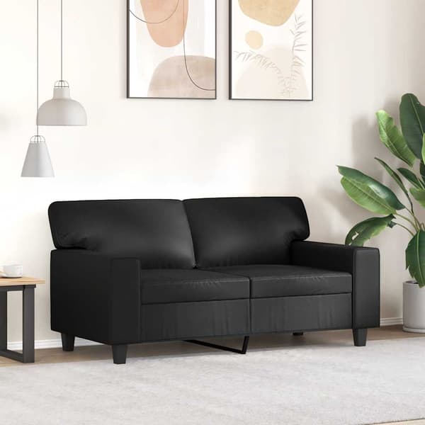 2-sitssoffa svart 120 cm konstläder