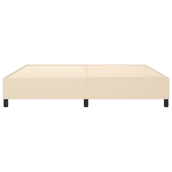 Boxspring-sängram gräddvit 200x200 cm tyg