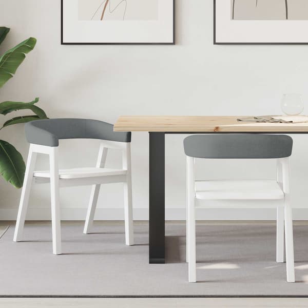 Matstolar 2 pcs Vit 54 x 57 x 73 cm Massiv Gummiträ