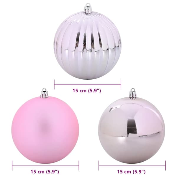 Julkulor Set XL 9 st Rosa Ø 15 cm Plast