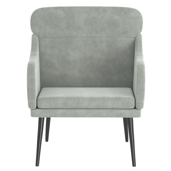 Fåtölj Ljusgrå 63x76x80 cm sammet