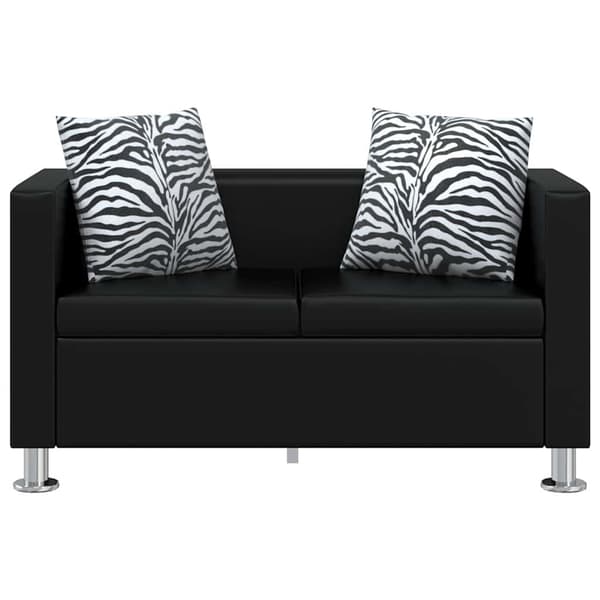 Soffa 2-sits konstläder svart