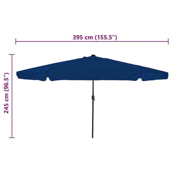 Trädgårdsparasol Azurblå 395 x 395 x 245 cm Polyester