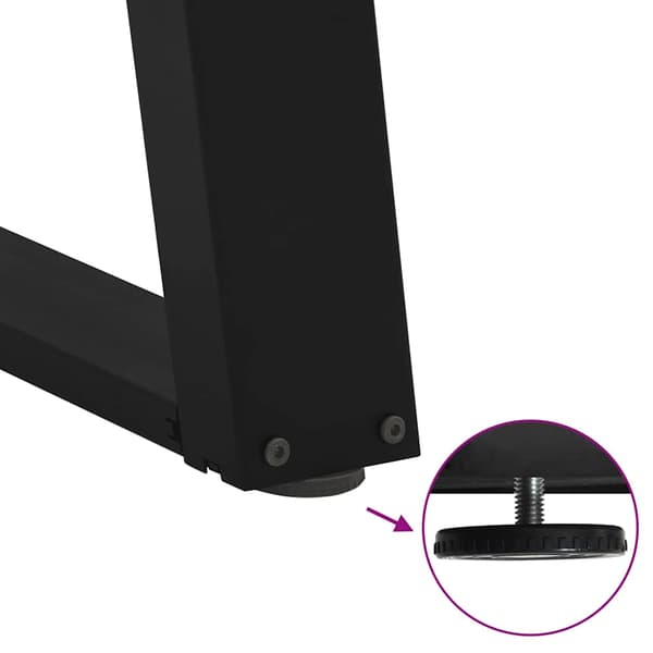 Soffbordsben U-formade 2 st svarta 70x(42-43) cm stål
