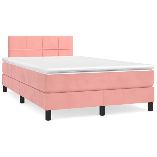 Ramsäng med madrass rosa 120x200 cm sammet
