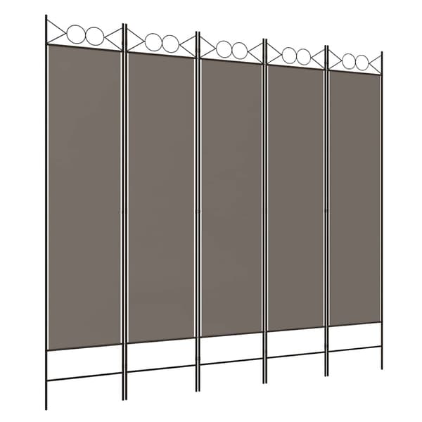 Rumsavdelare 5 paneler antracit 200x220 cm tyg