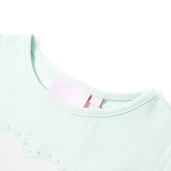 T-shirt för barn ljus mintgrön 92