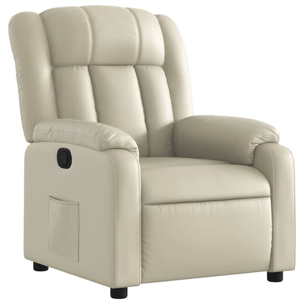 Reclinerfåtölj gräddvit konstläder