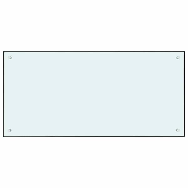 Köksskydd 2 pcs Vit 100 x 50 cm härdat glas