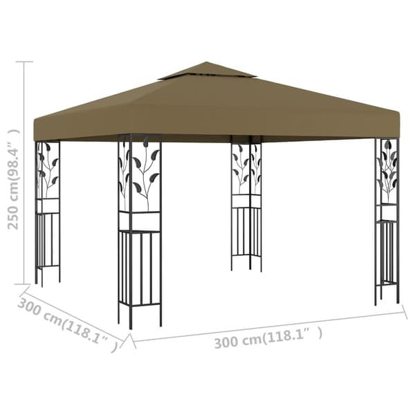 Paviljong 3x3 m taupe 180 g/m²
