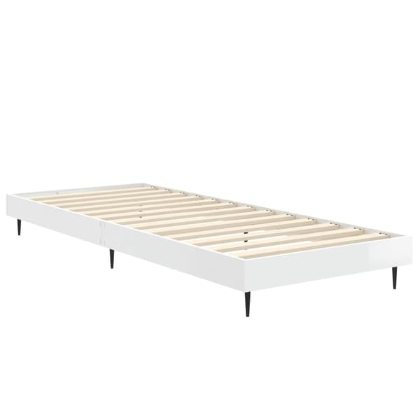 Sängram vit högglans 75x190 cm konstruerad trä