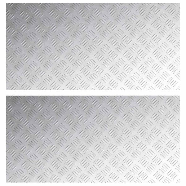 Trappsteg Rektangulär 2 pcs Silver 100 x 50 cm Aluminium