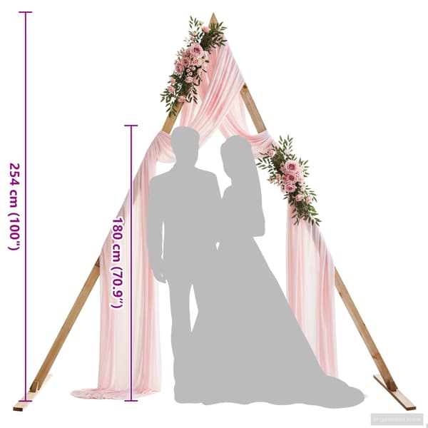 Bröllopsbåge Ljusbrun 202 x 95 x 254 cm Massiv furu