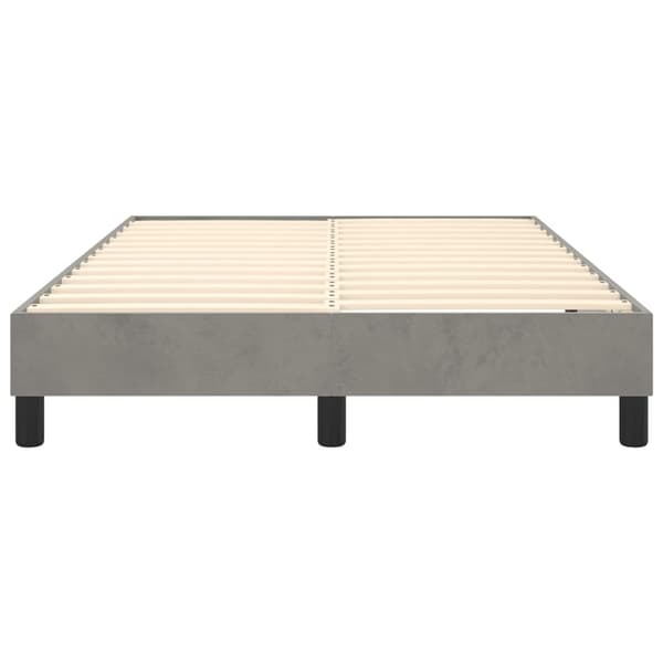 Boxspring-sängram ljusgrå 120x200 cm sammet