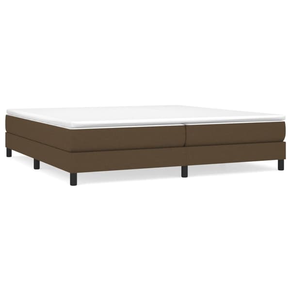 Boxspring-sängram mörkbrun 200x200 cm tyg