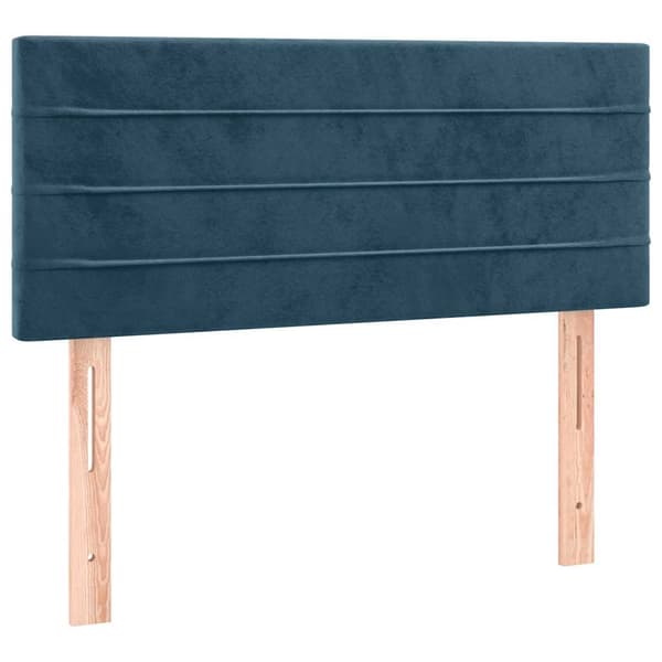 Ramsäng med madrass mörkblå 120x200 cm sammet