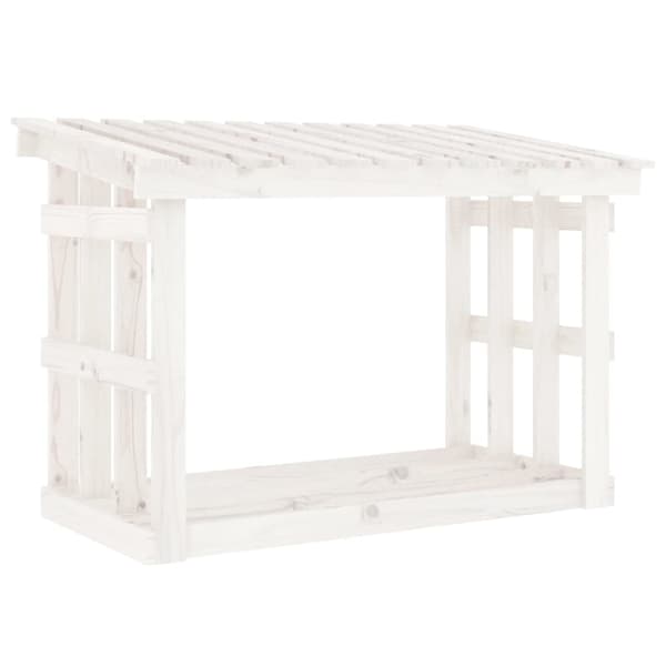 Vedställ vit 108x64,5x77 cm massiv furu