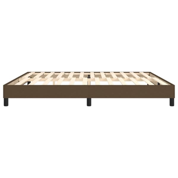 Boxspring-sängram mörkbrun 200x200 cm tyg