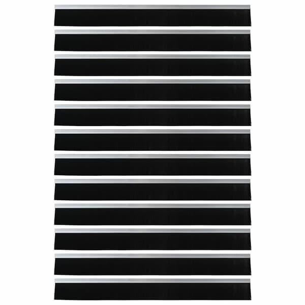 Självhäftande dörrborstlist 12 pcs Silver 100 cm