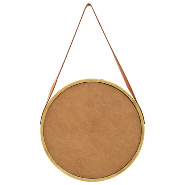 Väggspegel med rem 50 cm guld
