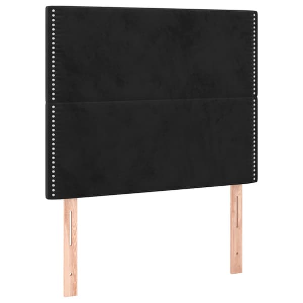 Ramsäng med madrass svart 90x200 cm sammet