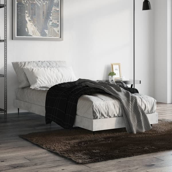 Sängram betonggrå 75x190 cm konstruerad trä