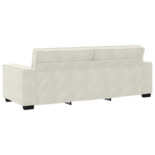3-sitssoffa gräddvit 220x78x84 cm sammet