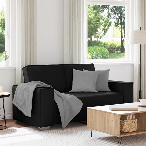 Tvåsitssoffa Svart 160 cm Konstläder