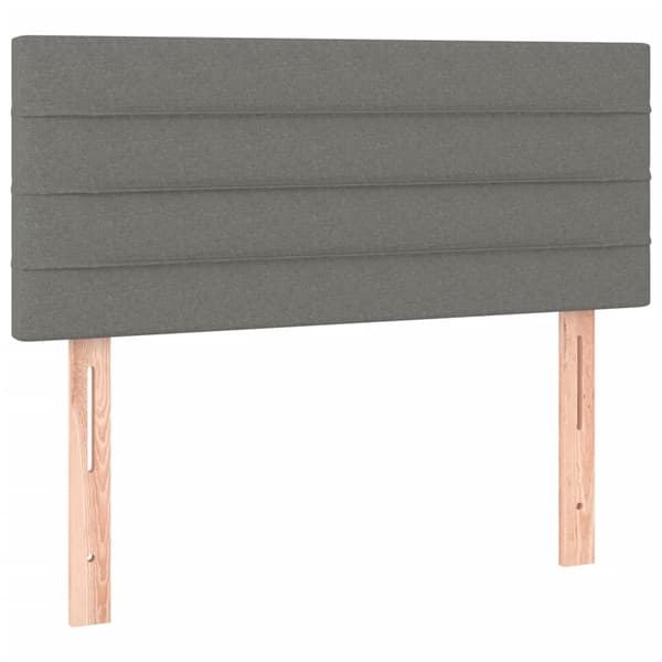 Ramsäng med madrass mörkgrå 100x200 cm tyg