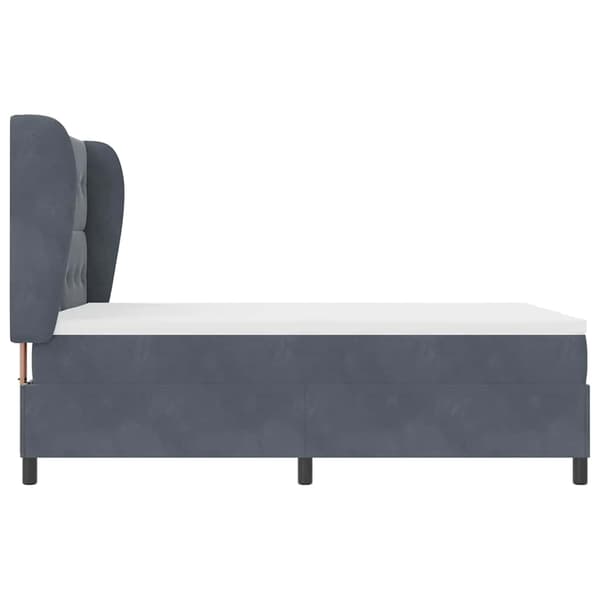 Bäddfjäder med madrass Mörkgrå 200 x 140 cm Polyester